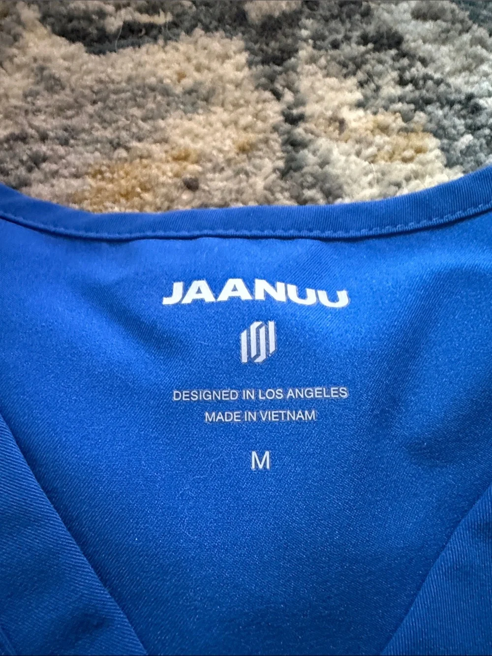 Jaanuu Royal Blue Woman’s Scrub Set - V-Neck Top & Jogger Pants